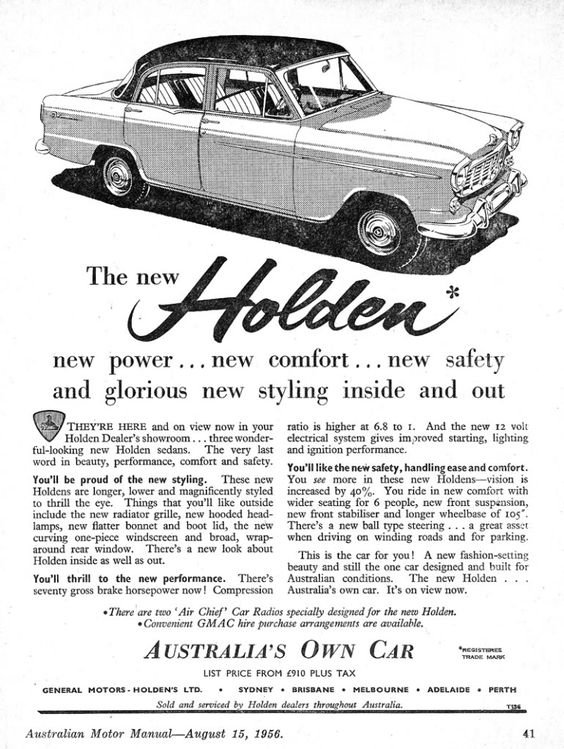 1956 Australian Automotive Advertising